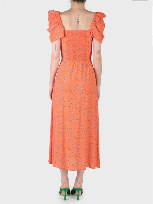 Floral Crêpe Long Dress with Boat Neckline MAR DE MARGARITAS | MMABW01168TMFI0025AR13